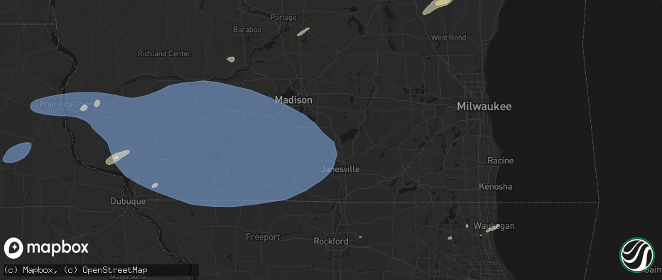 Hail map in Edgerton, WI on May 15, 2026