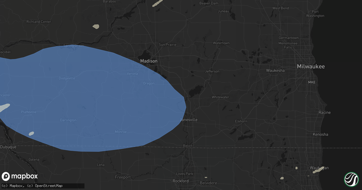 Hail map in Edgerton, WI on May 15, 2026