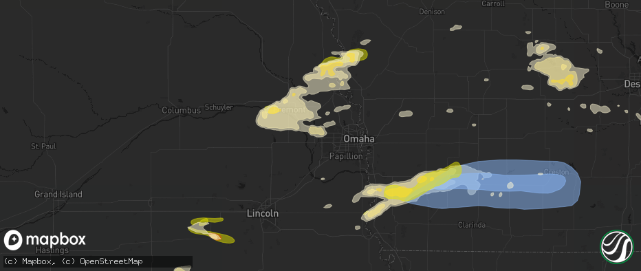 Hail map in Elkhorn, NE on May 15, 2026