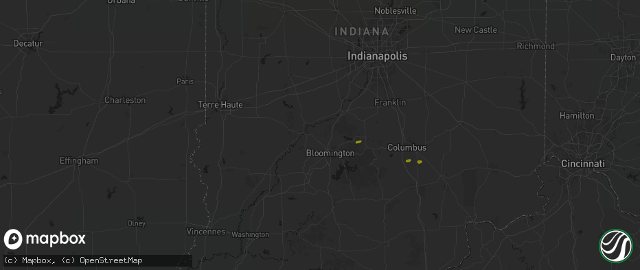 Hail map in Ellettsville, IN on May 15, 2026