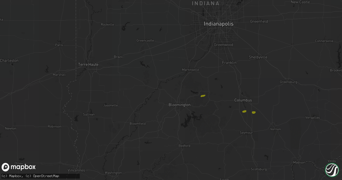 Hail map in Ellettsville, IN on May 15, 2026