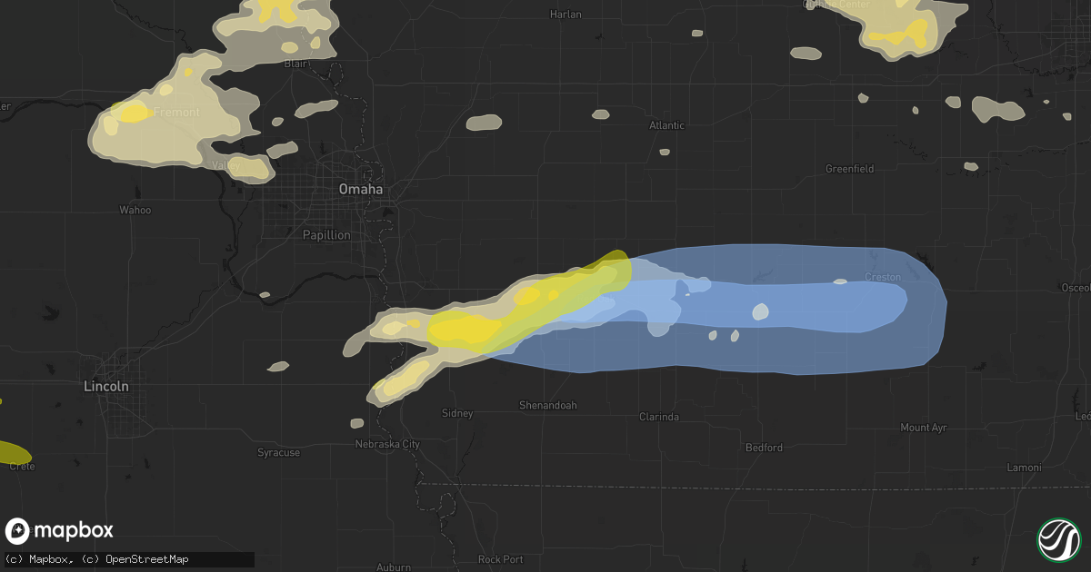Hail map in Emerson, IA on May 15, 2026