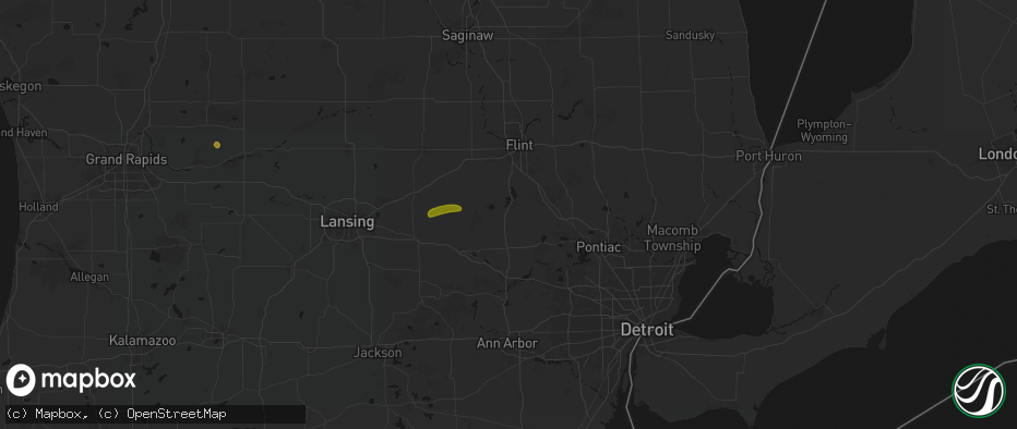 Hail map in Fenton, MI on May 15, 2026