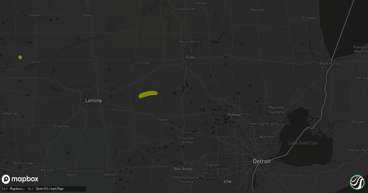 Hail map in Fenton, MI on May 15, 2026
