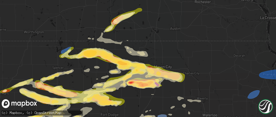 Hail map in Forest City, IA on May 15, 2026