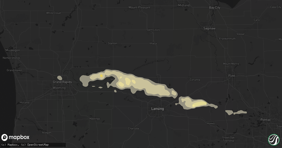 Hail map in Fowler, MI on May 15, 2026