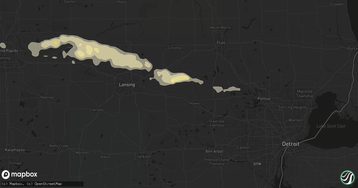 Hail map in Fowlerville, MI on May 15, 2026