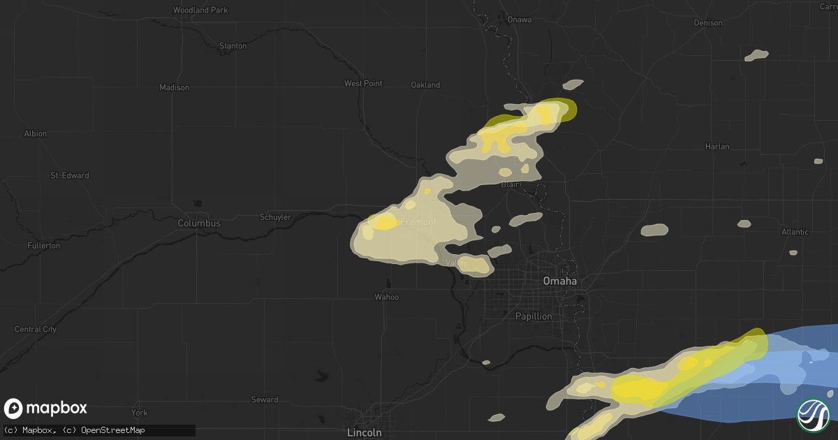 Hail map in Fremont, NE on May 15, 2026