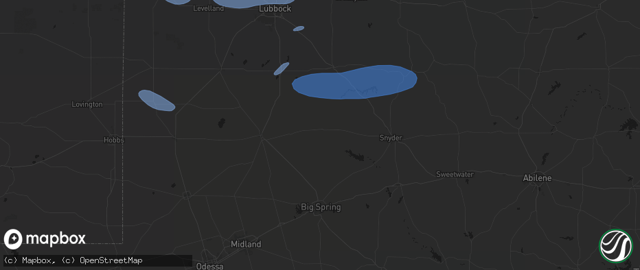 Hail map in Gail, TX on May 15, 2026