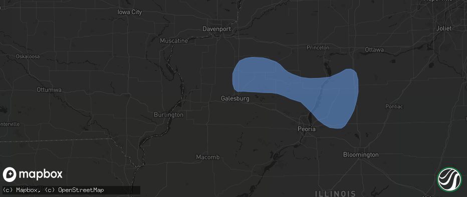 Hail map in Galesburg, IL on May 15, 2026