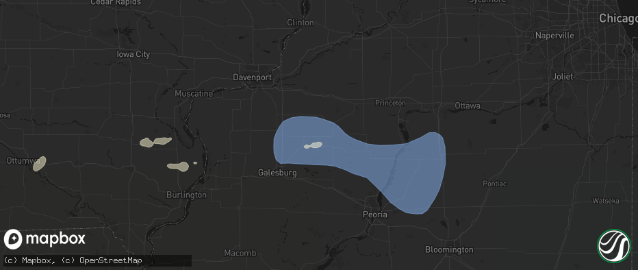Hail map in Galva, IL on May 15, 2026