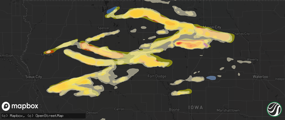 Hail map in Gilmore City, IA on May 15, 2026