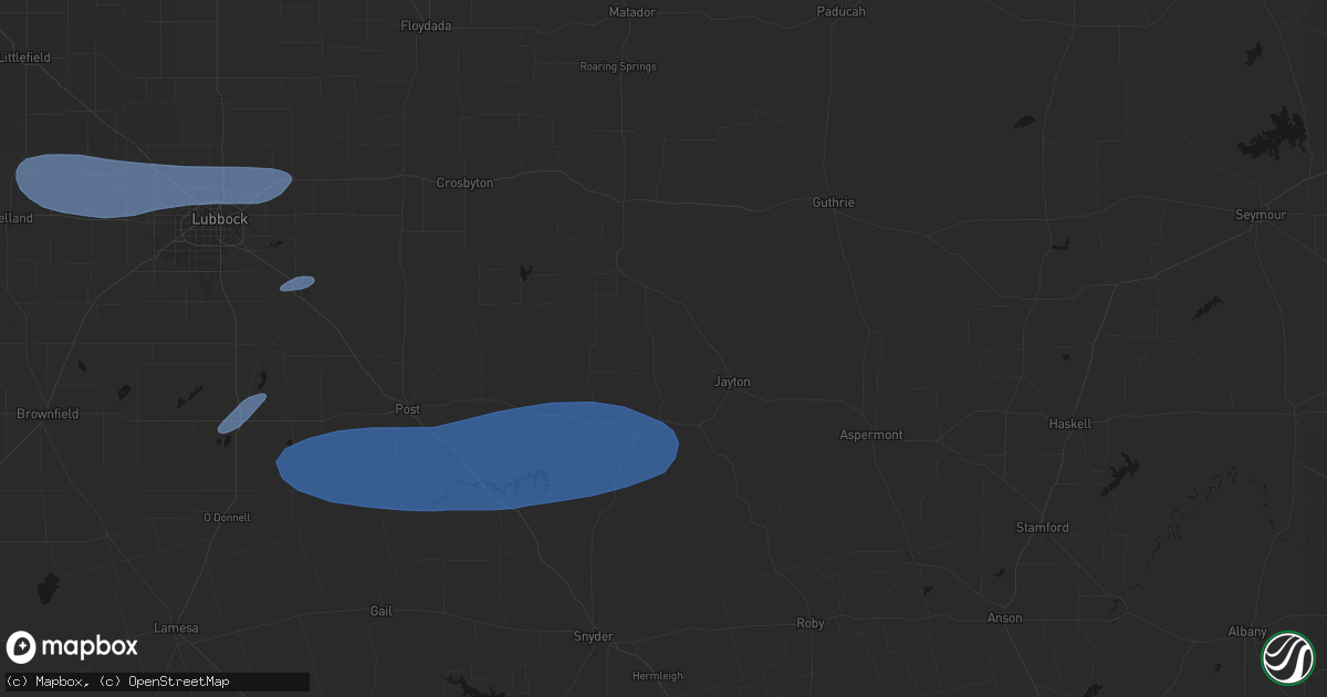 Hail map in Girard, TX on May 15, 2026