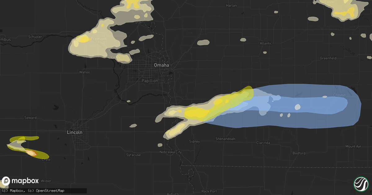 Hail map in Glenwood, IA on May 15, 2026