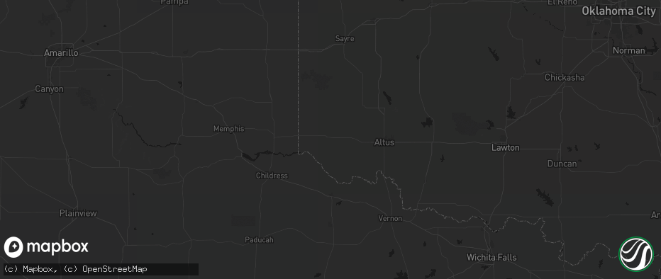 Hail map in Gould, OK on May 15, 2026
