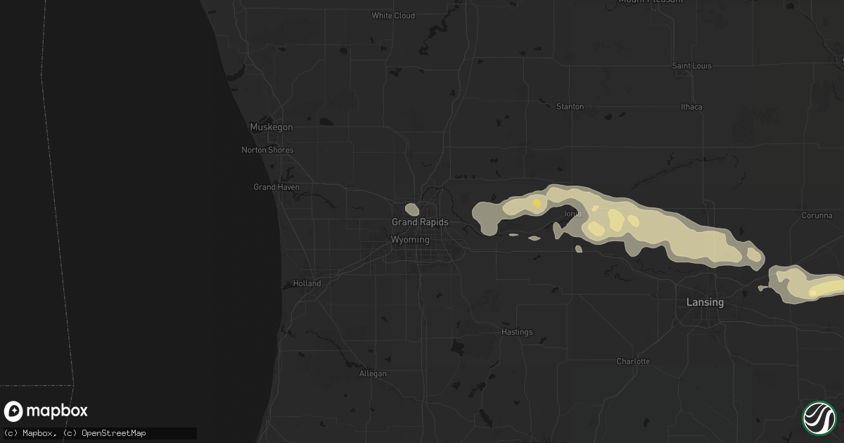 Hail map in Grand Rapids, MI on May 15, 2026
