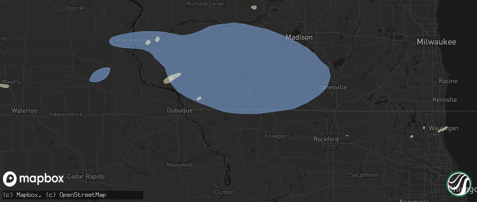 Hail map in Gratiot, WI on May 15, 2026