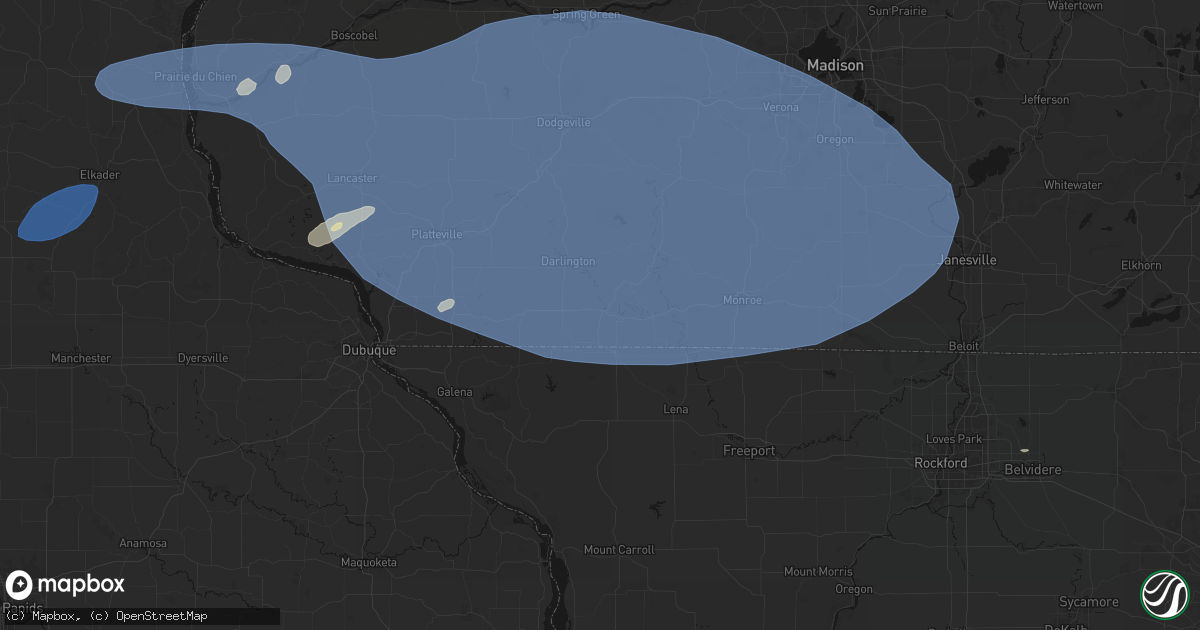 Hail map in Gratiot, WI on May 15, 2026