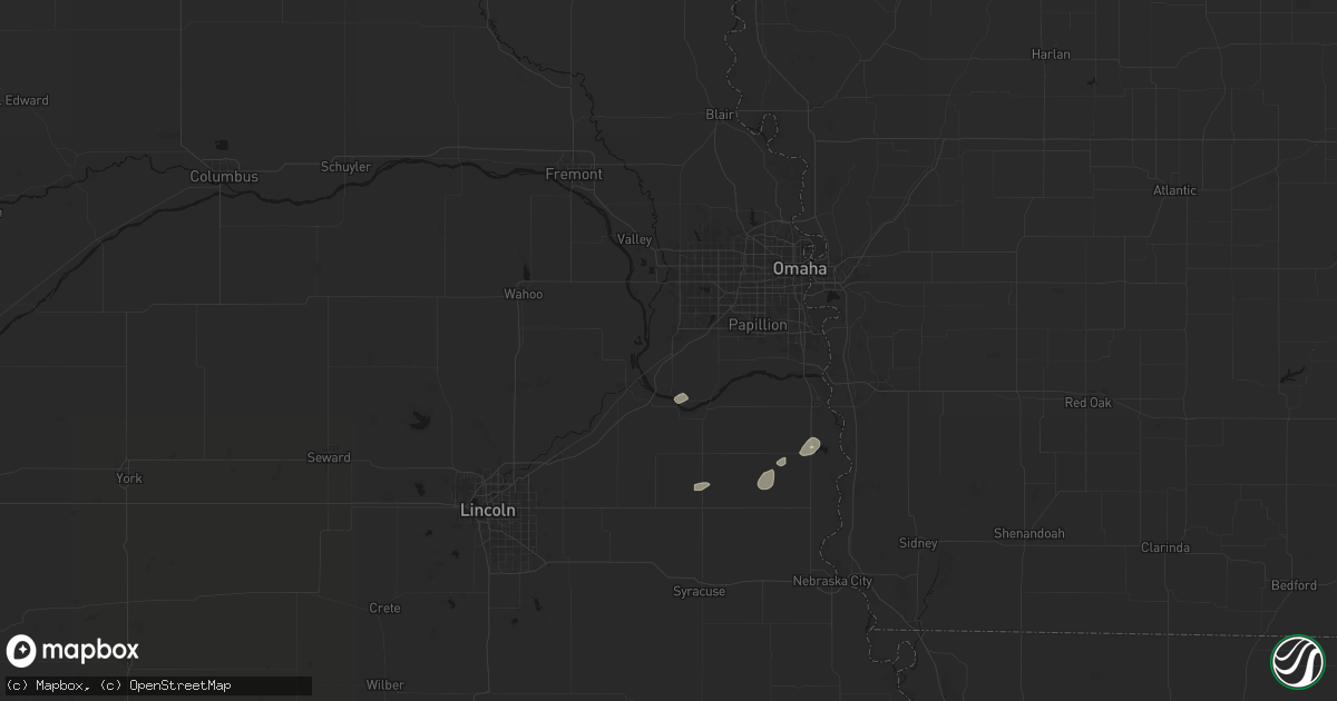 Hail map in Gretna, NE on May 15, 2026