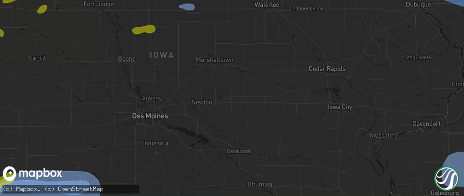 Hail map in Grinnell, IA on May 15, 2026
