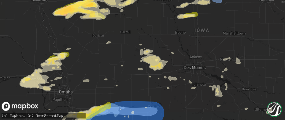 Hail map in Guthrie Center, IA on May 15, 2026