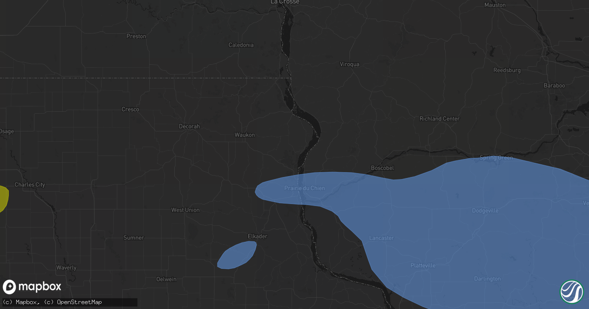 Hail map in Harpers Ferry, IA on May 15, 2026
