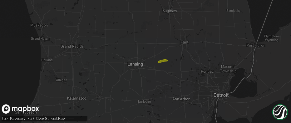 Hail map in Haslett, MI on May 15, 2026