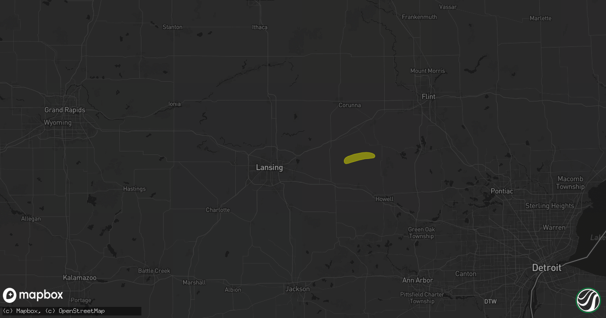 Hail map in Haslett, MI on May 15, 2026