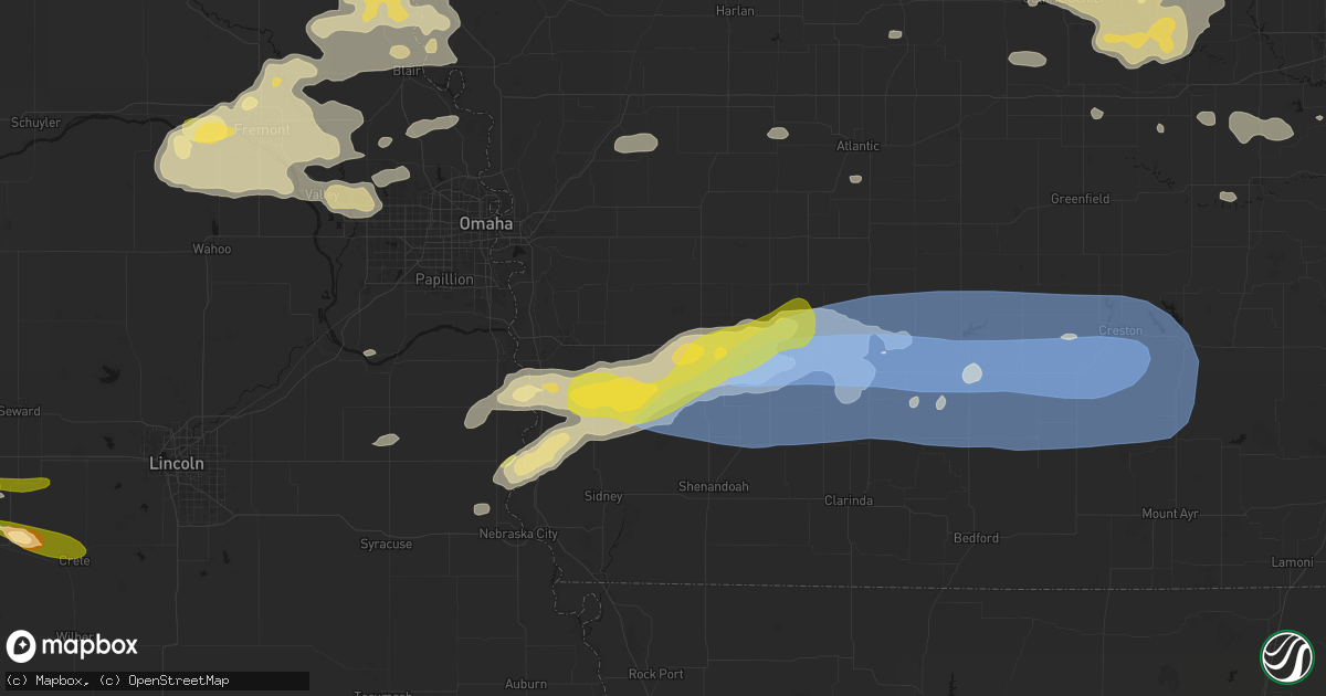 Hail map in Hastings, IA on May 15, 2026