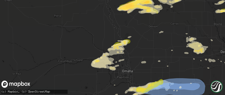 Hail map in Herman, NE on May 15, 2026