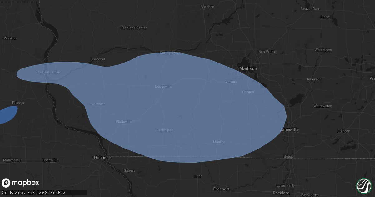 Hail map in Hollandale, WI on May 15, 2026