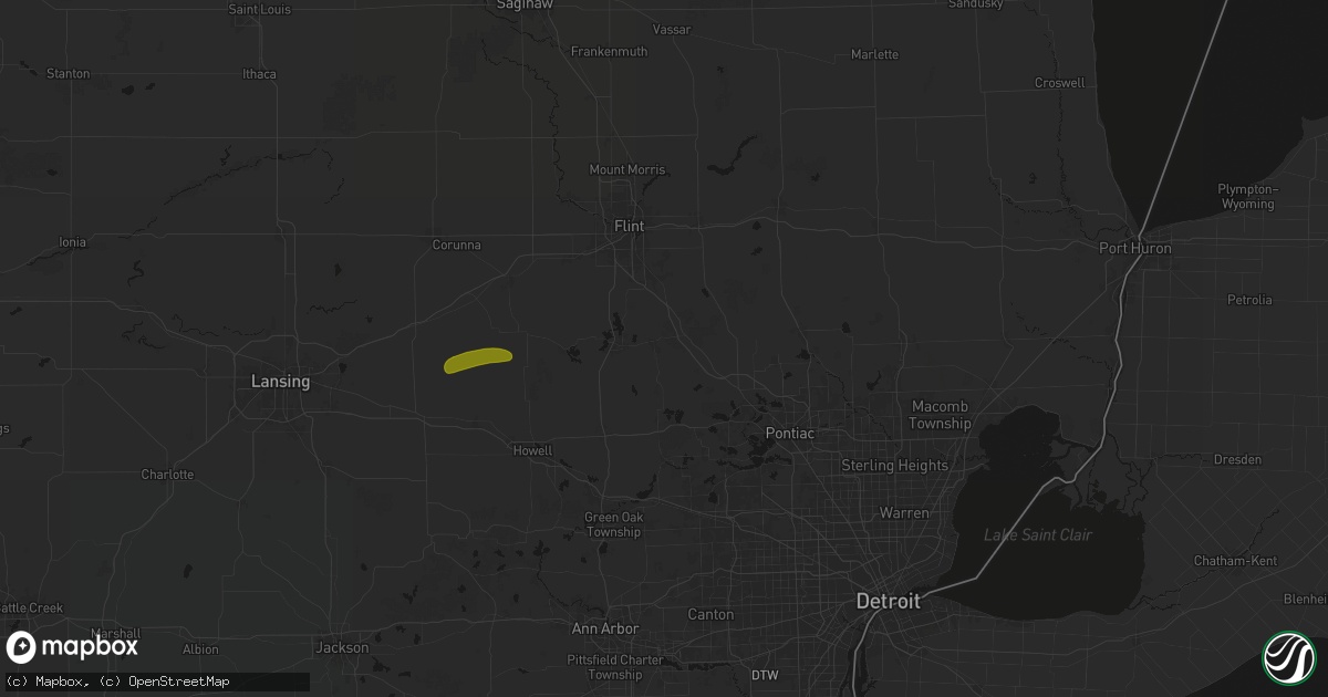 Hail map in Holly, MI on May 15, 2026