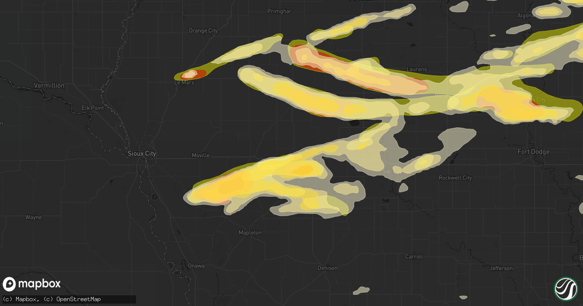 Hail map in Holstein, IA on May 15, 2026