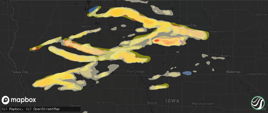 Hail map in Humboldt, IA on May 15, 2026