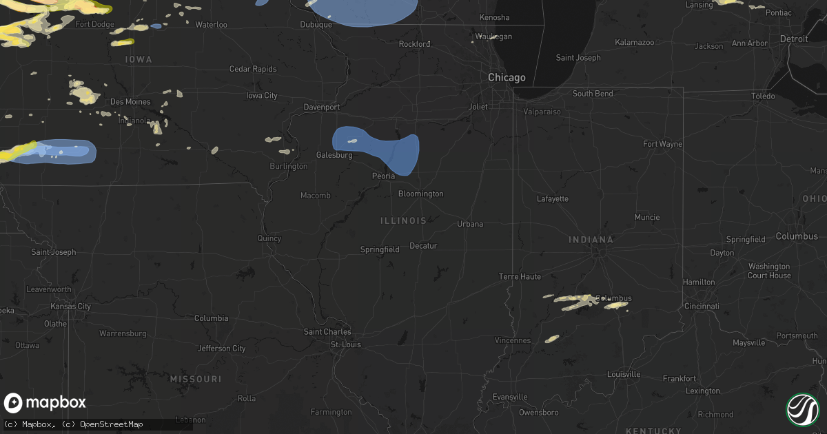 Hail map in Illinois on May 15, 2026
