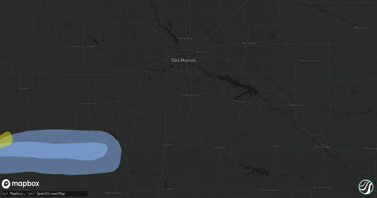 Hail map in Indianola, IA on May 15, 2026