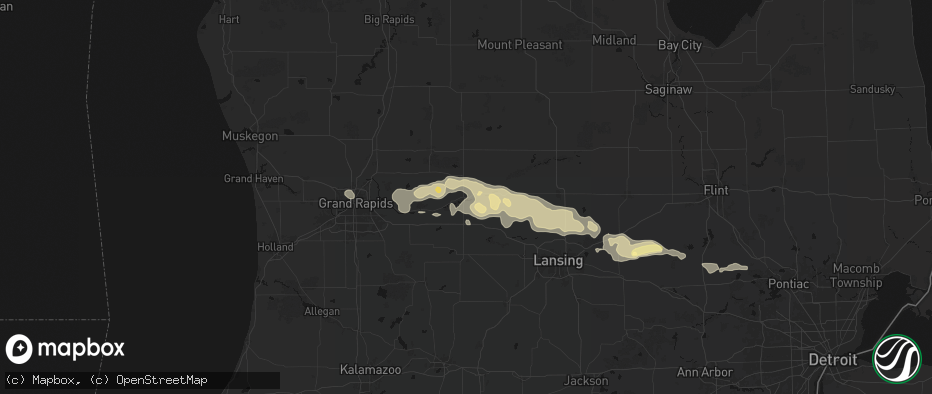 Hail map in Ionia, MI on May 15, 2026
