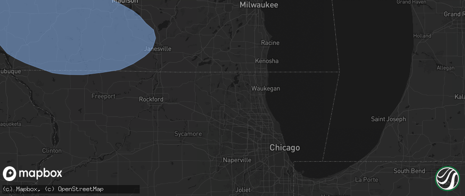 Hail map in Island Lake, IL on May 15, 2026