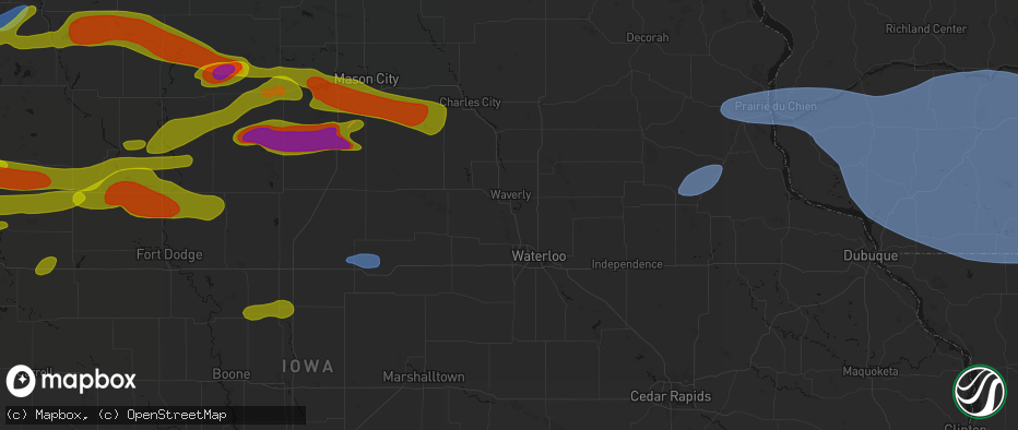 Hail map in Janesville, IA on May 15, 2026