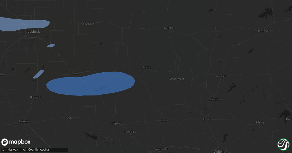 Hail map in Jayton, TX on May 15, 2026