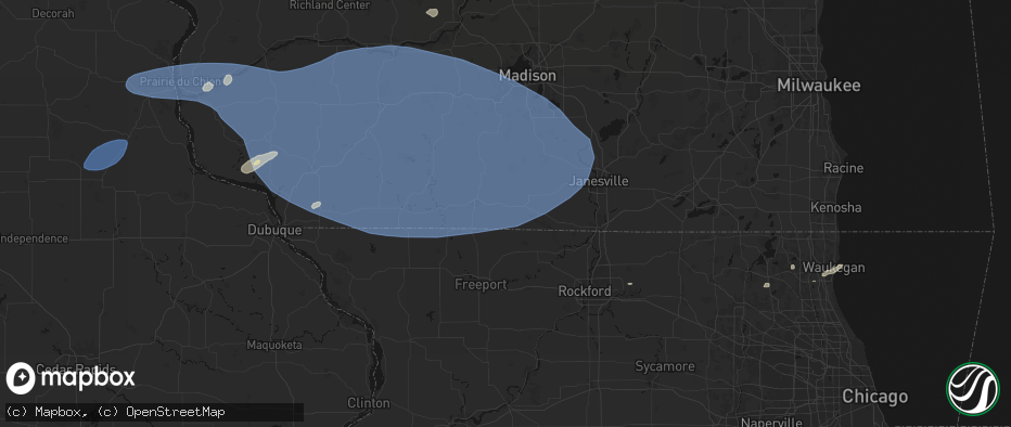 Hail map in Juda, WI on May 15, 2026