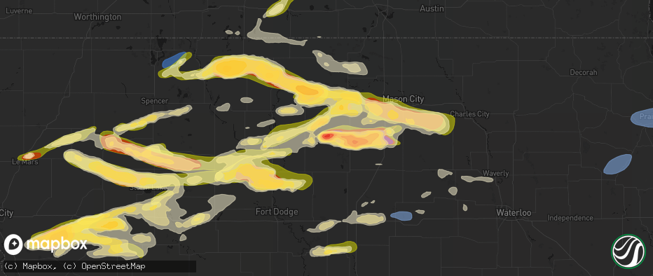 Hail map in Kanawha, IA on May 15, 2026