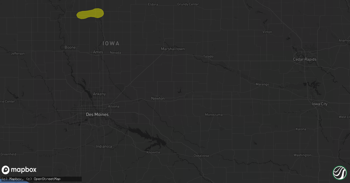 Hail map in Kellogg, IA on May 15, 2026
