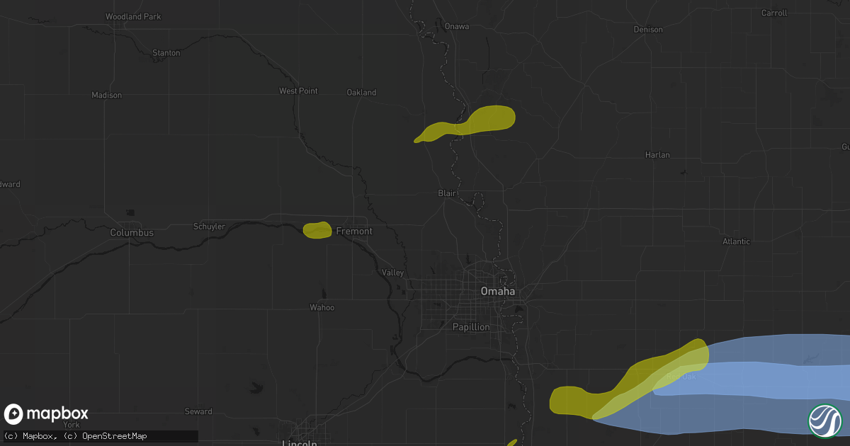 Hail map in Kennard, NE on May 15, 2026