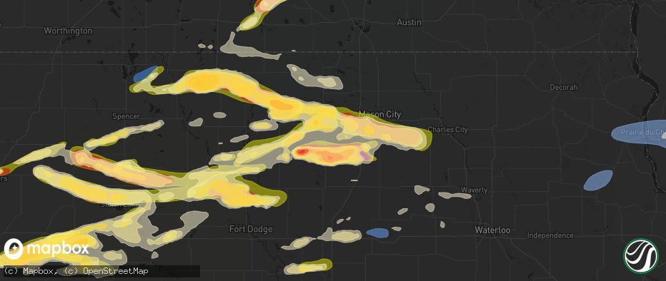 Hail map in Klemme, IA on May 15, 2026