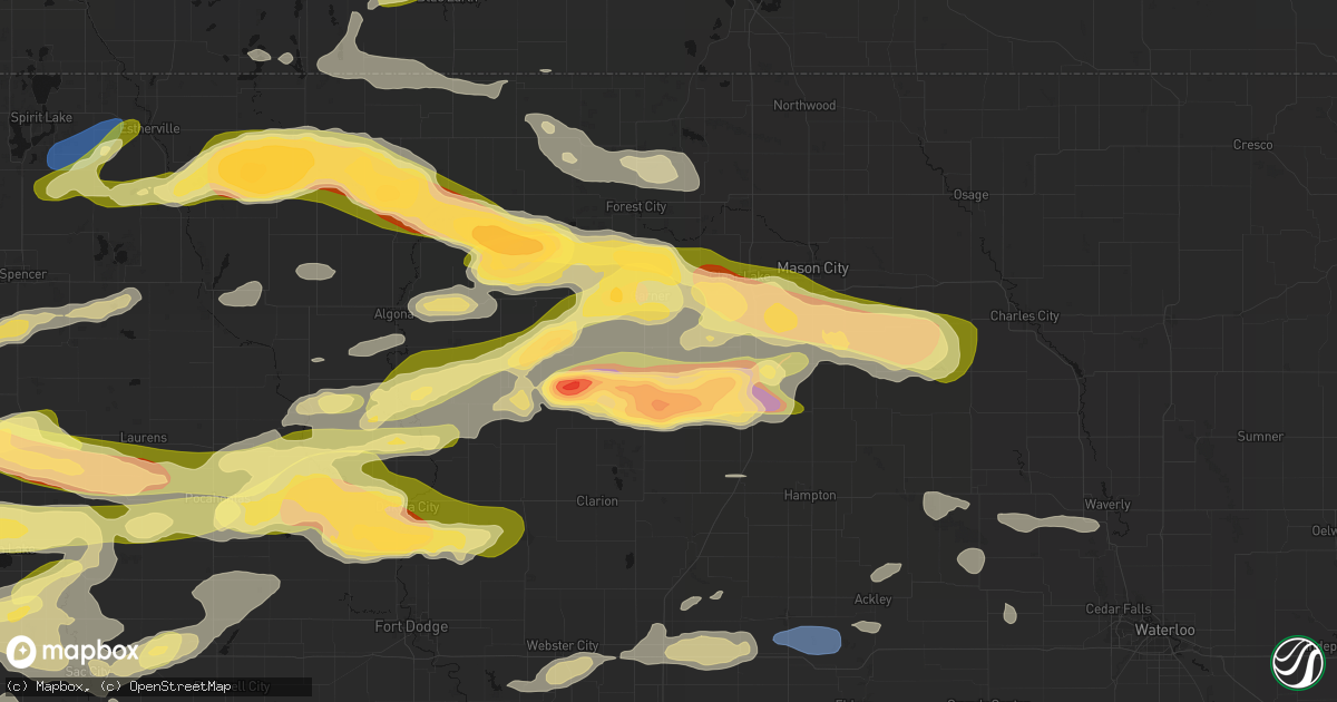 Hail map in Klemme, IA on May 15, 2026