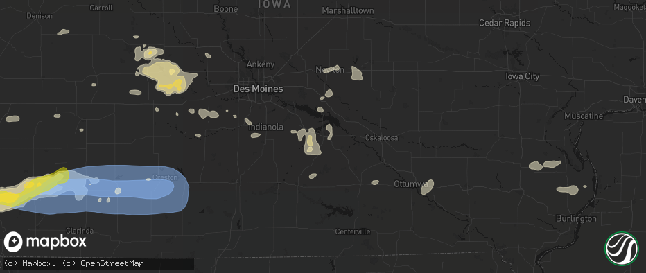Hail map in Knoxville, IA on May 15, 2026