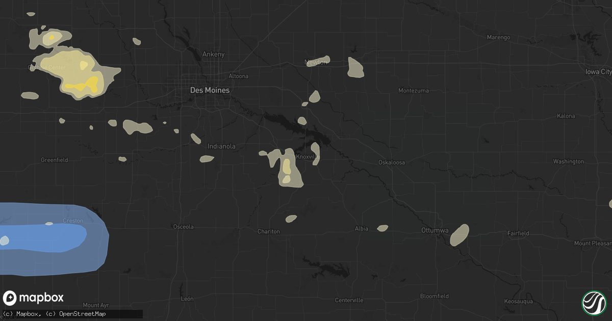 Hail map in Knoxville, IA on May 15, 2026