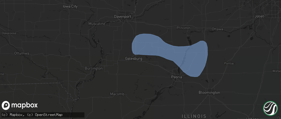 Hail map in Knoxville, IL on May 15, 2026