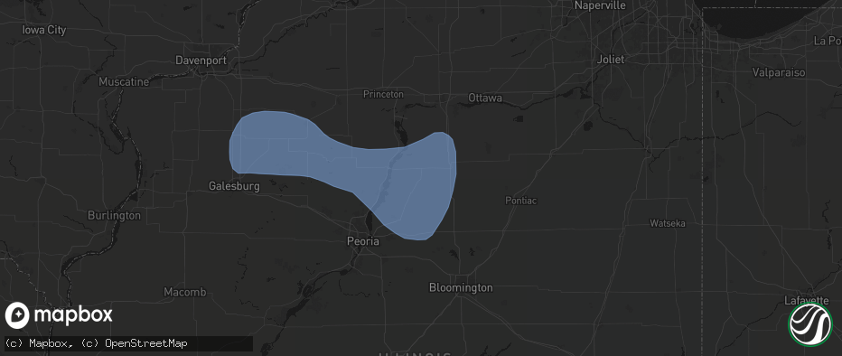 Hail map in La Rose, IL on May 15, 2026